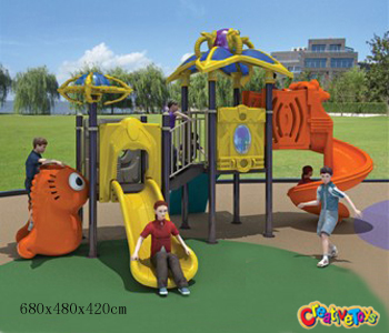 Children plastic slide playground